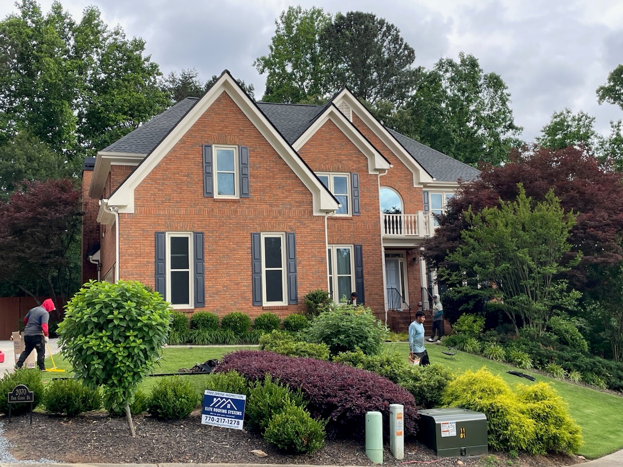 Elite Roofing Systems Restores Roof and Gutters after Storm Damage from Hail in Alpharetta Georgia 